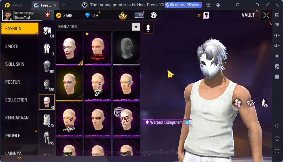 Free Fire Accounts Indonesia | Vault 275 | EVO SG Sterling Lvl 7 (Max image 19
