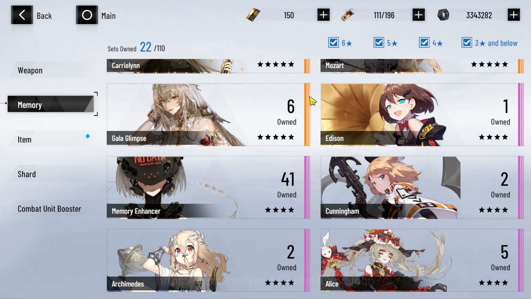 Punishing: Gray Raven Accounts ASIA | Selena Pianissimo L80 S (Sign Wep, Starlit image 14
