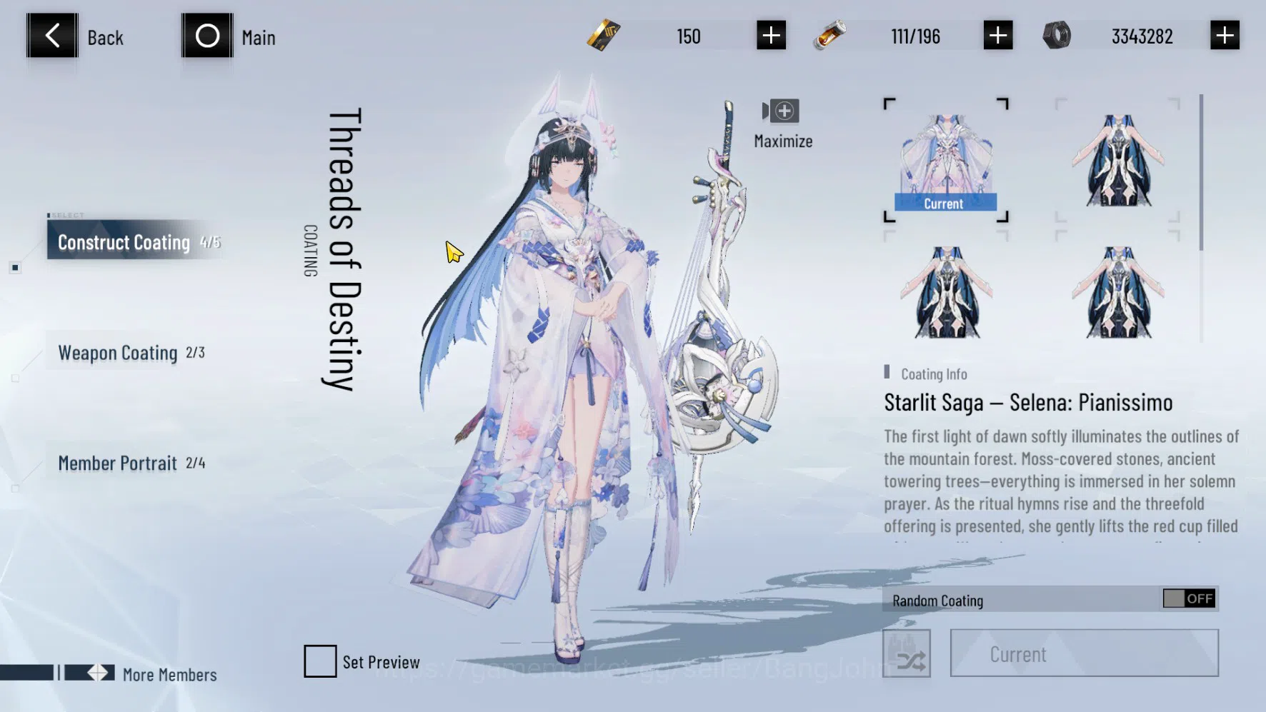 Punishing: Gray Raven Accounts ASIA | Selena Pianissimo L80 S (Sign Wep, Starlit image 3