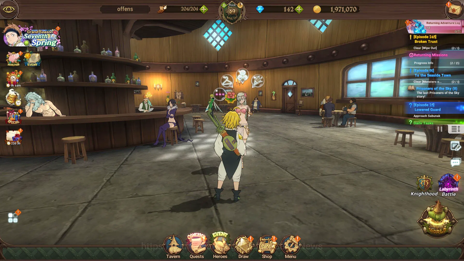 The Seven Deadly Sins: Grand Cross Midgame Global|3,6M CC|142 DM|3 LR+11 UR+Collab Konosuba|M image 1