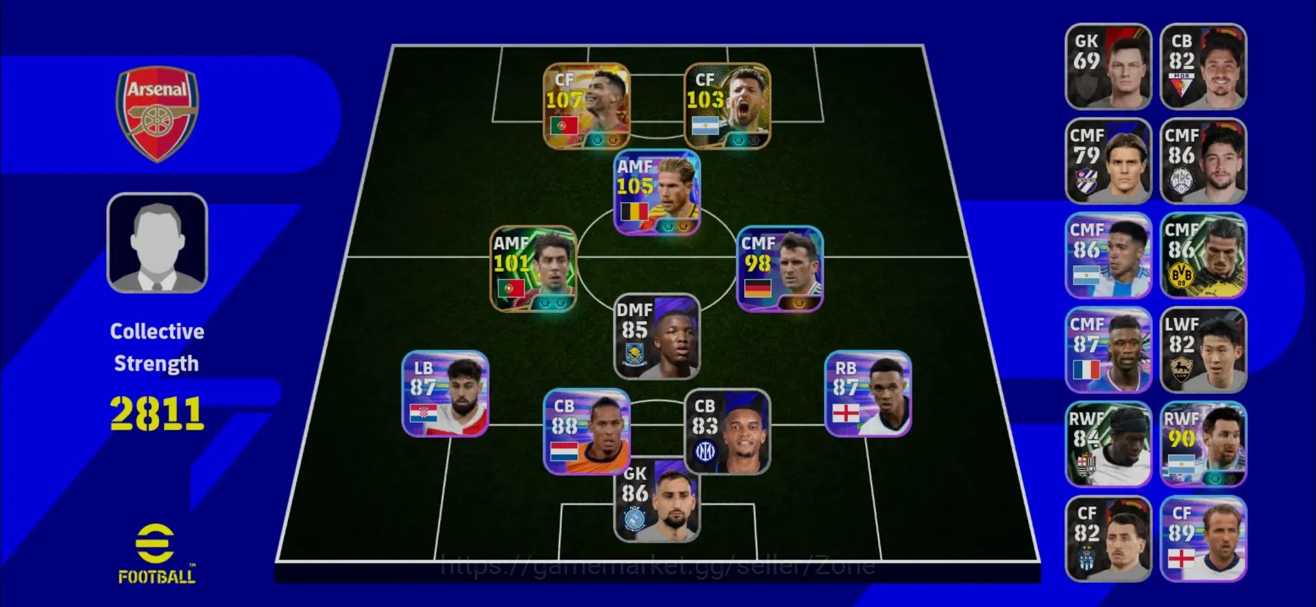 eFootball Accounts High-End Mobile|PW 2811|Big Time Cristiano Ronaldo|Epic Sergio Aguero,Costa,Kevin De Bruyne|Showtime 1