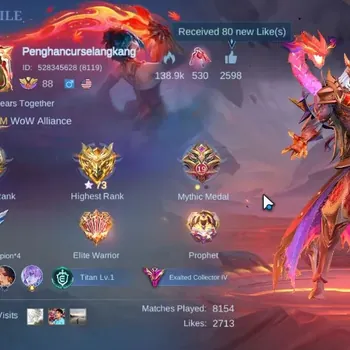 Mobile Legends: Bang Bang Accounts Collector Hero 138|Skin 355||HighGlory 73|2 KOF(Valir,Karina),AllStar Moskov,SASUKE,PRIME