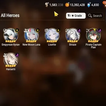 Epic Seven Accounts High-End GLOBAL UnVerif|NewEra|6 ML(Harseti,Lisette,NM Luna,EM Ilynav,Straze,Etc)+UP Politis,etc|74K