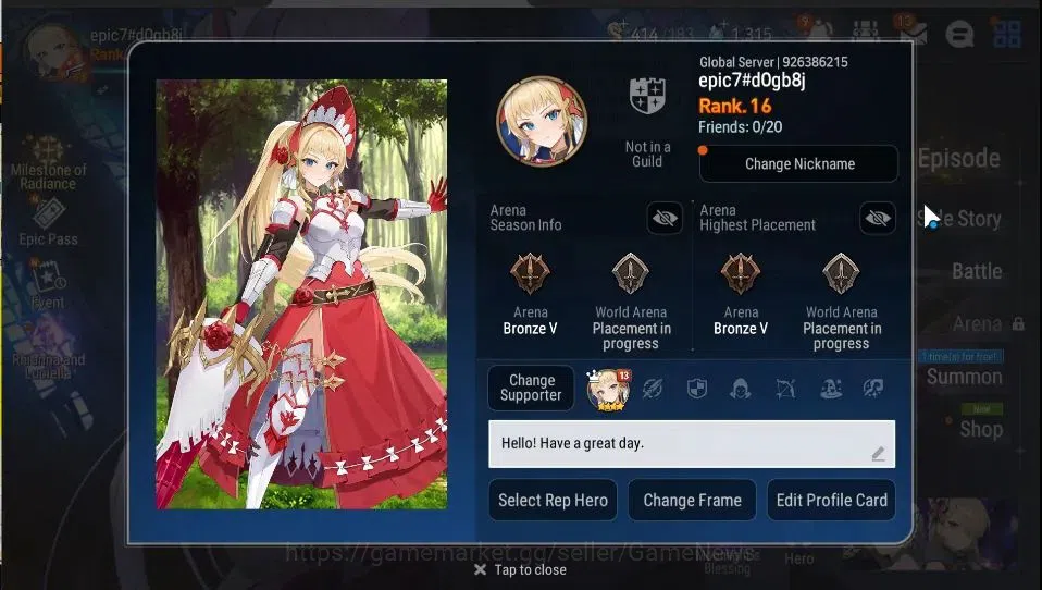 Epic Seven Accounts GLOBAL Unverif|New Era|2 ML(Rhianna&Luciella,Belia image 2