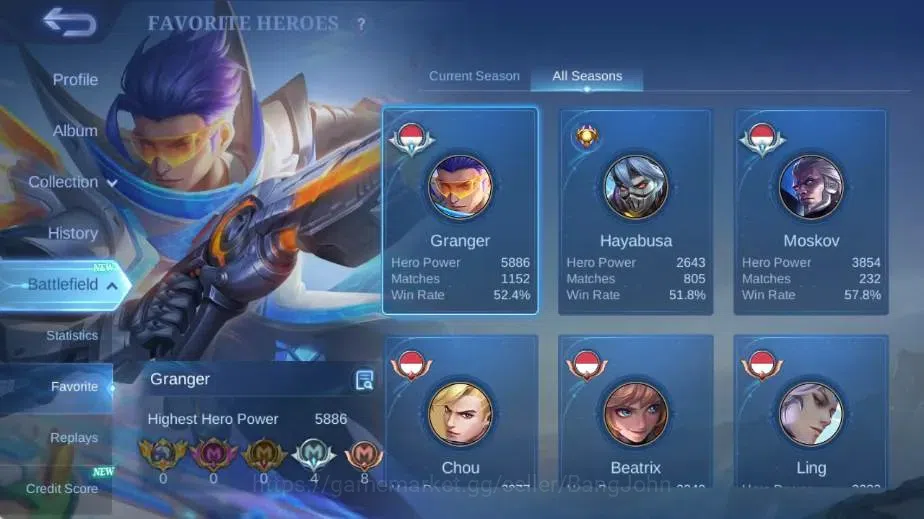 Mobile Legends: Bang Bang Accounts Global|Skin 312|Renowned|PRIME Granger,Sanrio Flor image 4