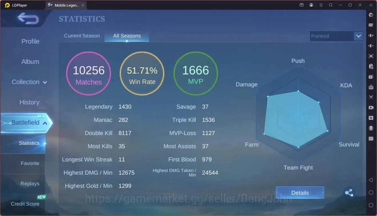 Mobile Legends: Bang Bang Accounts Global |Hero 133|Skin 351|Exalted|Legend Alucard|P image 3