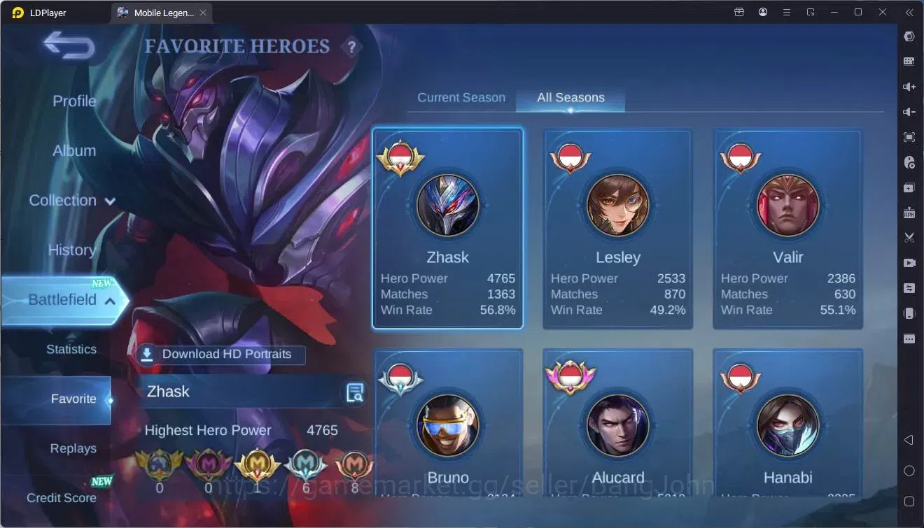 Mobile Legends: Bang Bang Accounts Global |Hero 133|Skin 351|Exalted|Legend Alucard|P image 4