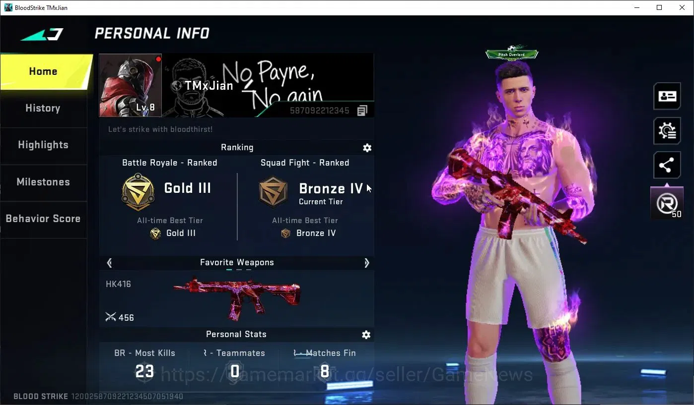 Blood Strike Accounts ASIA|Collab NACHO-Enzo:Coronation+3 Legendary HK41 image 2