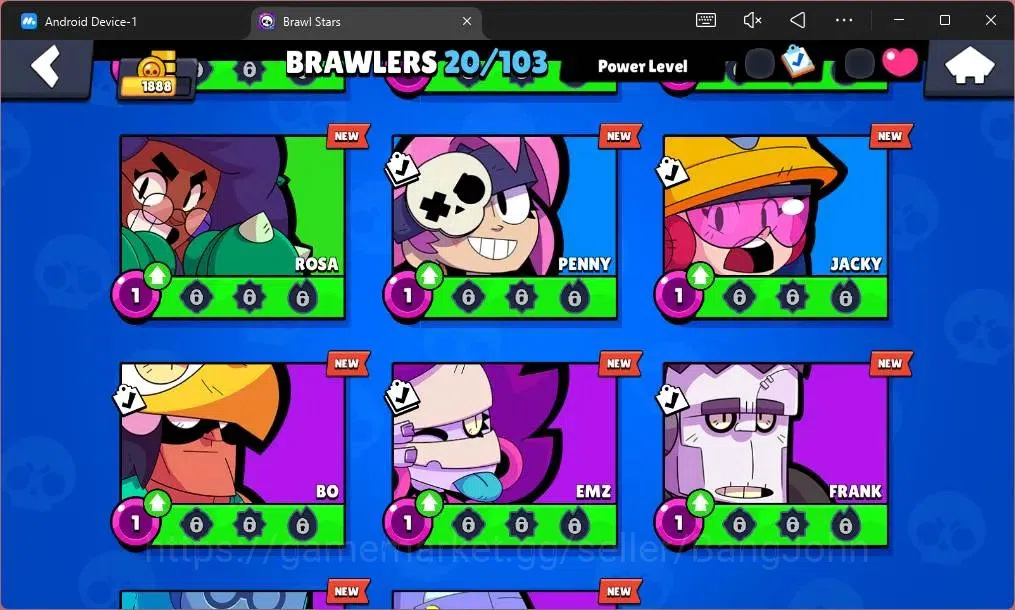 Brawl Stars Accounts Global |1888 Trophy|20 Brawler |2 Max Hypercharge( image 7