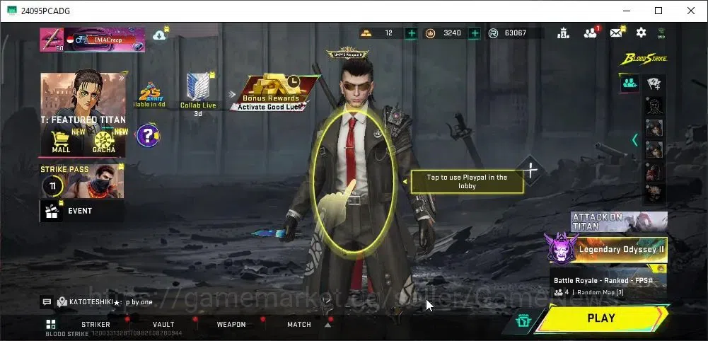 Blood Strike Accounts Collab Skin ASIA|2 ETERNAL M700 Seraph,AUG Requiem|23 Ultra[Buterfly Knife,M4A1 Iron,Glock 1