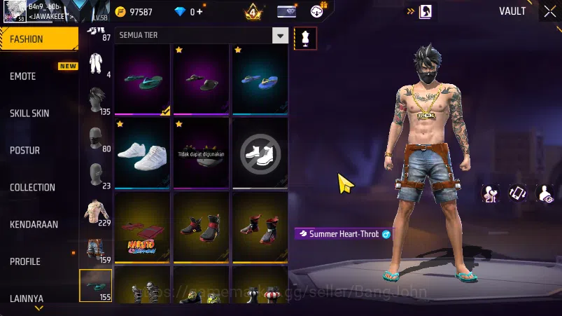 Free Fire Accounts (bisa log bind )Vault 229 | SG Terompet | Evo Scar image 14