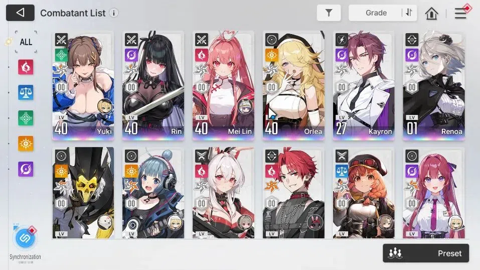 Chaos Zero Nightmare Accounts GLOBAL Lv40|6 SSR(YukiM1+Sign,RinM1,Orlea,MeiLin,Kayron,Renoa)+11 4