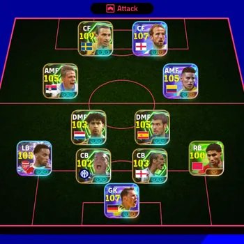eFootball Accounts Legends & Iconic Players eFootball 2026 | Zlatan Ibrahimović 109 + Harry Kane 107 | 3241 Team Strength