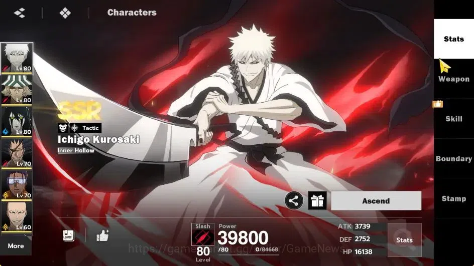 BLEACH: Soul Resonance Accounts NUVERSE SEA|Lvl 62|8 SSR|5 7