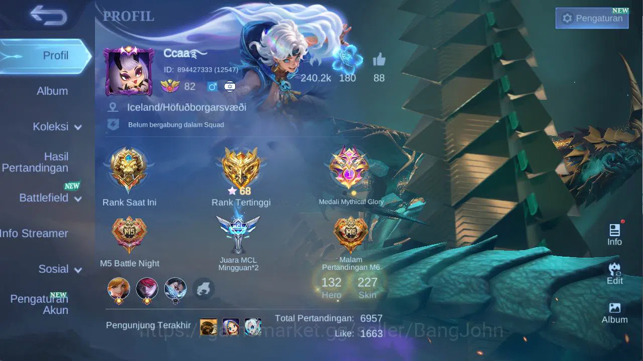 HERO 132 SKIN 227 VEXANA zenith, Prime Granger, Saber freya, venom GS, Dragon ling, more special skin Check SS ML1198B Mobile Legends: Bang Bang Others HERO 132 SKIN 227 VEXANA zenith, Prime Granger, Sa image 1