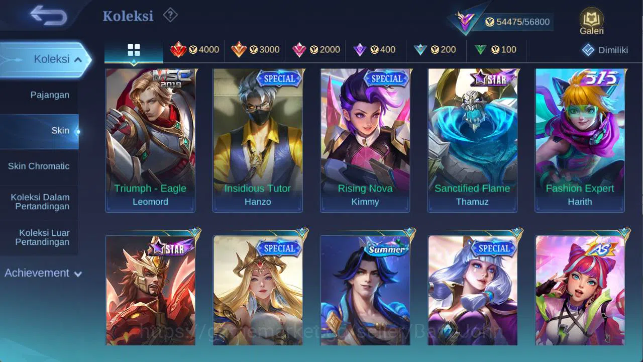 Mobile Legends: Bang Bang Accounts HERO 132 SKIN 227 VEXANA zenith, Prime Granger, Sa image 10