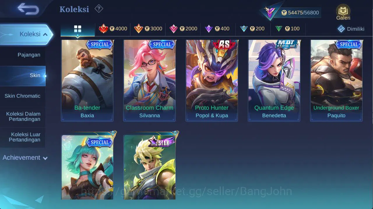 Mobile Legends: Bang Bang Accounts HERO 132 SKIN 227 VEXANA zenith, Prime Granger, Sa image 11