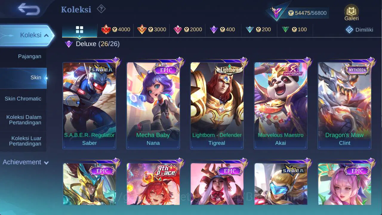Mobile Legends: Bang Bang Accounts HERO 132 SKIN 227 VEXANA zenith, Prime Granger, Sa image 4