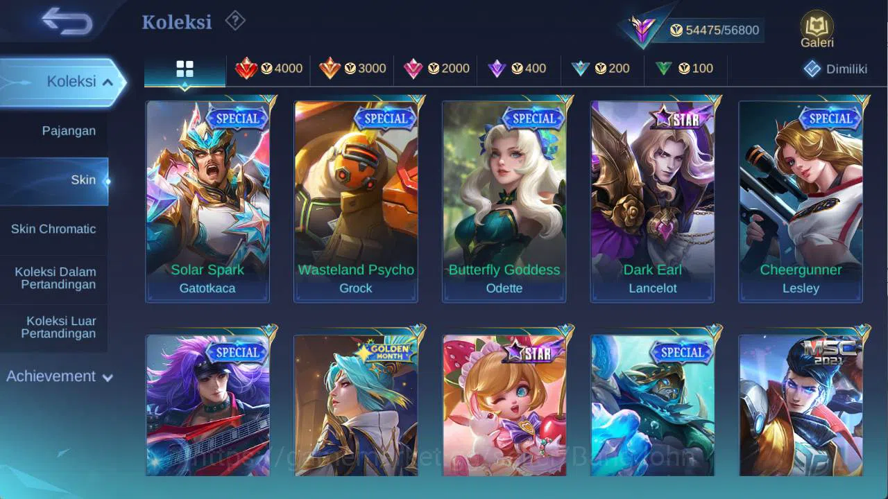 Mobile Legends: Bang Bang Accounts HERO 132 SKIN 227 VEXANA zenith, Prime Granger, Sa image 9