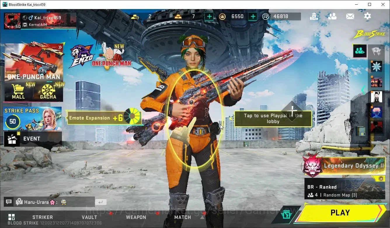 Blood Strike Accounts Collab Skin ASIA|EVO M1887-Destroyer+ETER DeAgle+MELEE TalonKnife|Collab ENZO-Kraken,3 TokRev,3 7DS|7 1