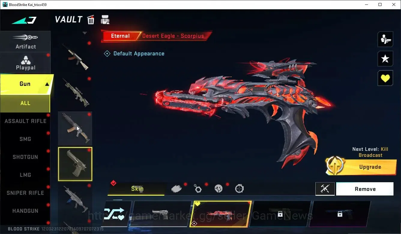 Blood Strike Accounts Collab Skin ASIA|EVO M1887-Destroyer+ETER DeAgle+MELEE TalonKnife|Collab ENZO-Kraken,3 TokRev,3 7DS|7 13