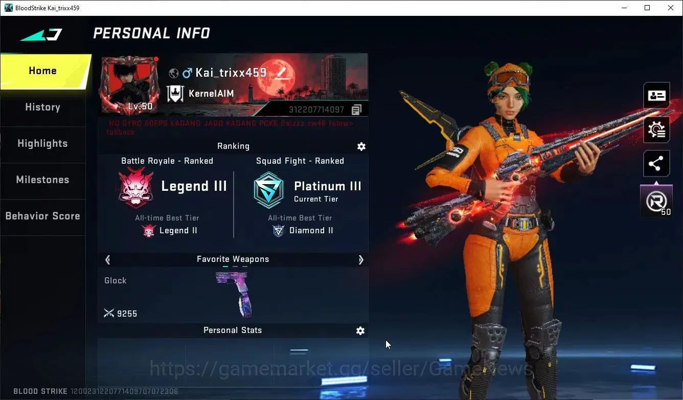 Blood Strike Accounts Collab Skin ASIA|EVO M1887-Destroyer+ETER DeAgle+MELEE TalonKnife|Collab ENZO-Kraken,3 TokRev,3 7DS|7 2