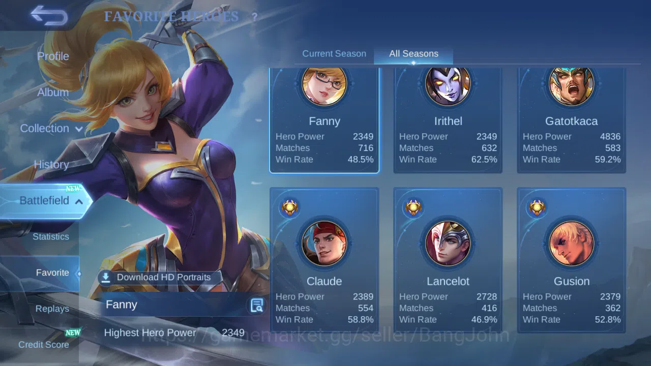 Mobile Legends: Bang Bang Accounts Hero 131 | skin 198 | kof karina | kof gusion | pr image 4