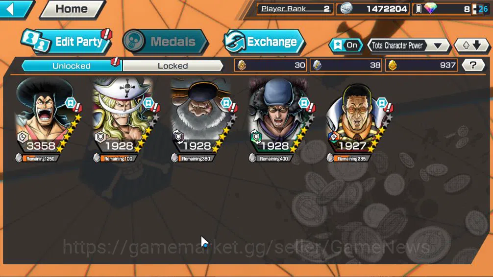 One Piece Bounty Rush Accounts Global|4  EX|The Five Elders St Saturn,GP Edward N image 3