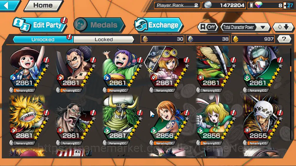 One Piece Bounty Rush Accounts Global|4  EX|The Five Elders St Saturn,GP Edward N image 6