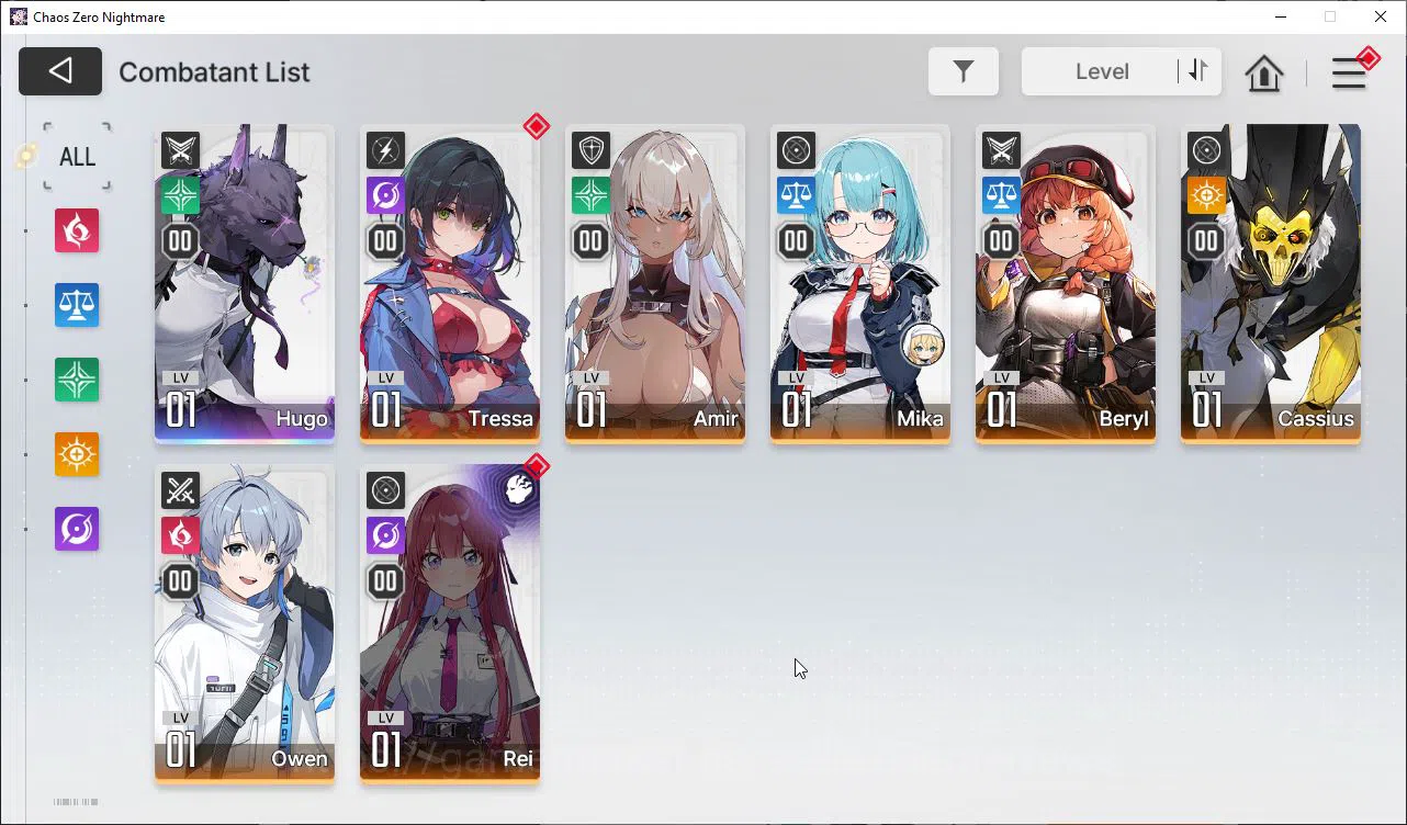 Chaos Zero Nightmare Accounts Global Verif|Lv05| Fresh Starter 2k Cristal |1SSR( image 7