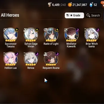 Epic Seven Accounts High-End GLOBAL UnVerif|NewEra|8 ML (Renoa,BW Iseria,Ruele,Etc)+Setsuka,AW Hwayoung,Aria,Etc|Poh+Bless