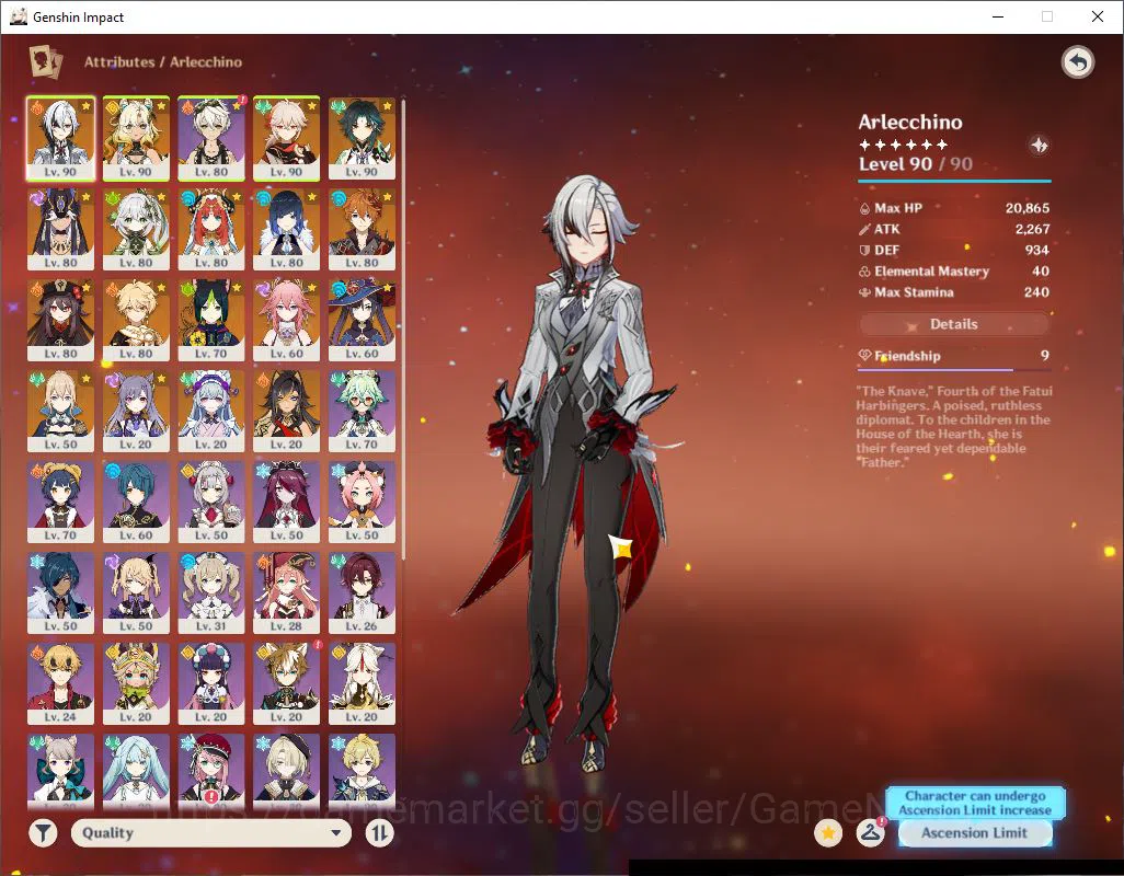 Genshin Impact Accounts Asia|AR 57|11 Limited +6(*5Weapon)| [Arlecc,HuTao] image 3