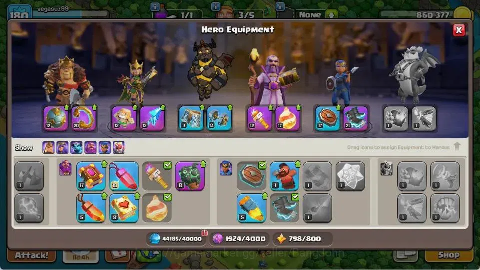 Clash of Clans Accounts Global |TH 14-BH 7|LVL 180| AQ 76 ,MP 50 ,GW 44 ,R image 9