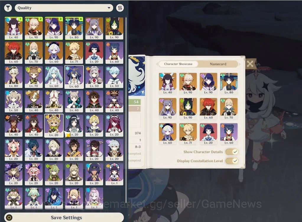 Genshin Impact Accounts ASIA|AR 54|4 Limited+29(*4Character)|Columbina,Rai image 2