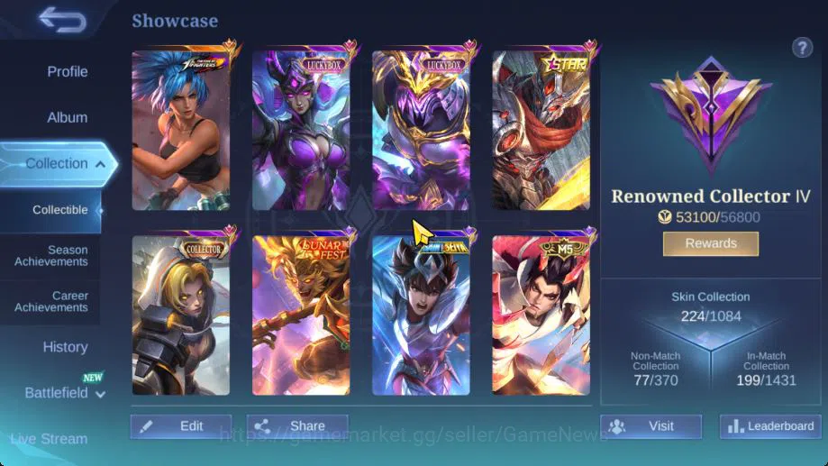 Mobile Legends: Bang Bang Accounts Hero 128|Skin 224|Star Haya,LBox[Karina,Saber],CC  image 3