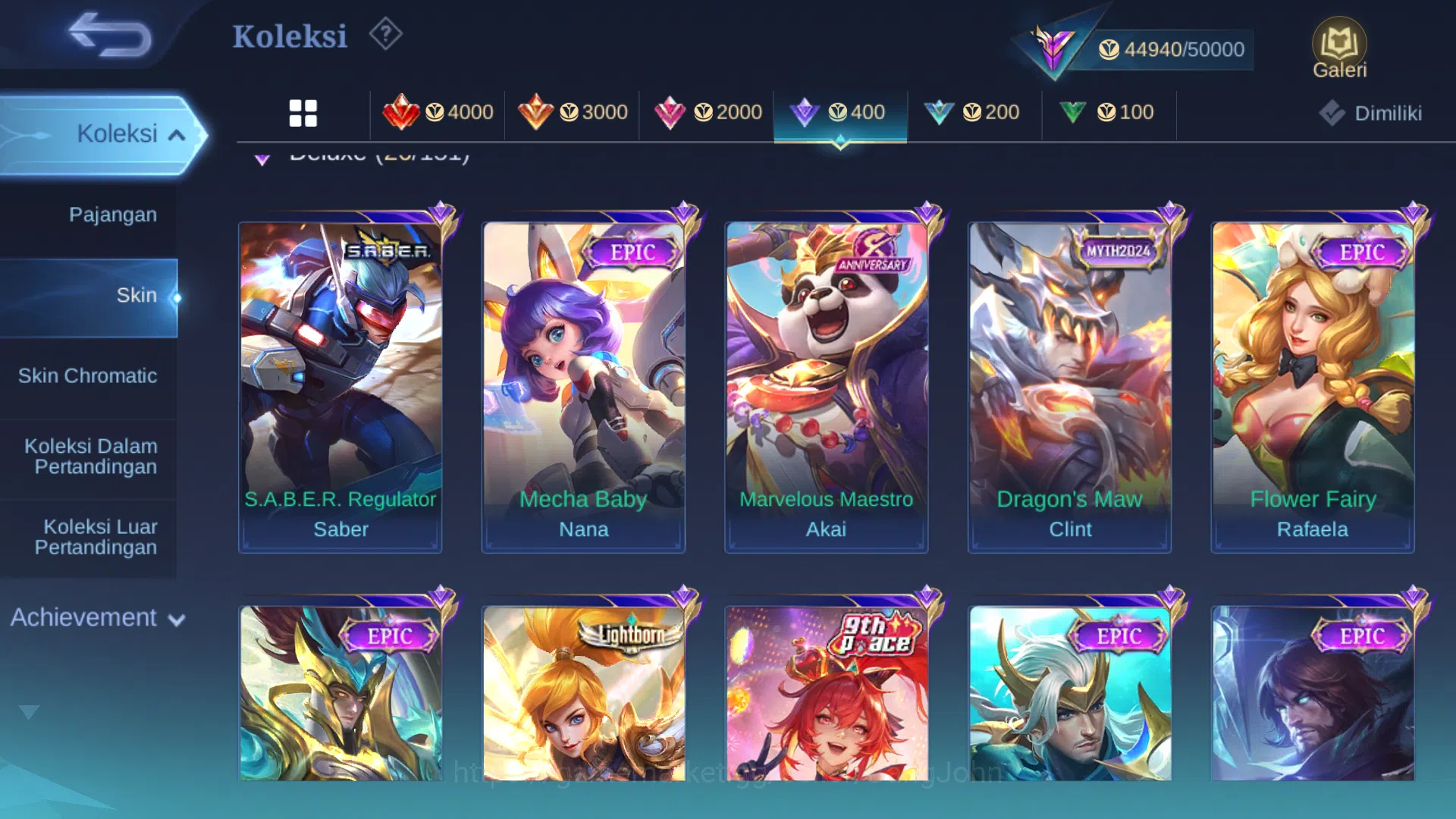 Mobile Legends: Bang Bang Accounts "Hero 102 | skin 193 | kof karina | star tahunan h image 10