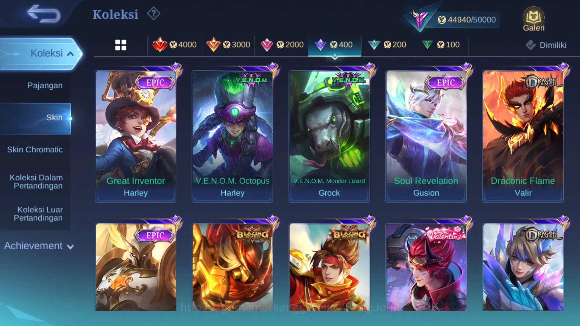 Mobile Legends: Bang Bang Accounts "Hero 102 | skin 193 | kof karina | star tahunan h image 12