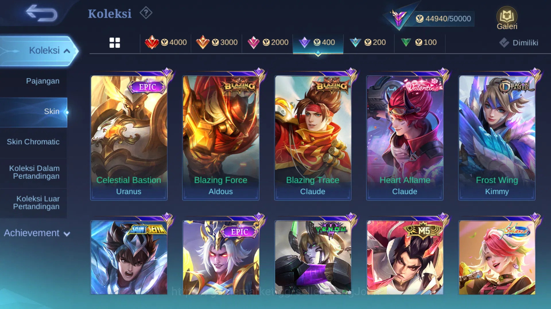 Mobile Legends: Bang Bang Accounts "Hero 102 | skin 193 | kof karina | star tahunan h image 13