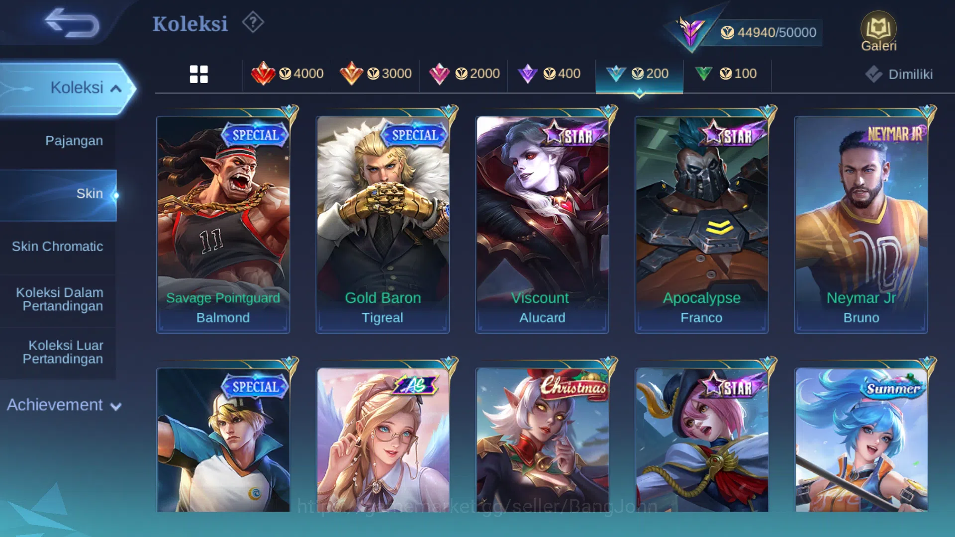 Mobile Legends: Bang Bang Accounts "Hero 102 | skin 193 | kof karina | star tahunan h image 15