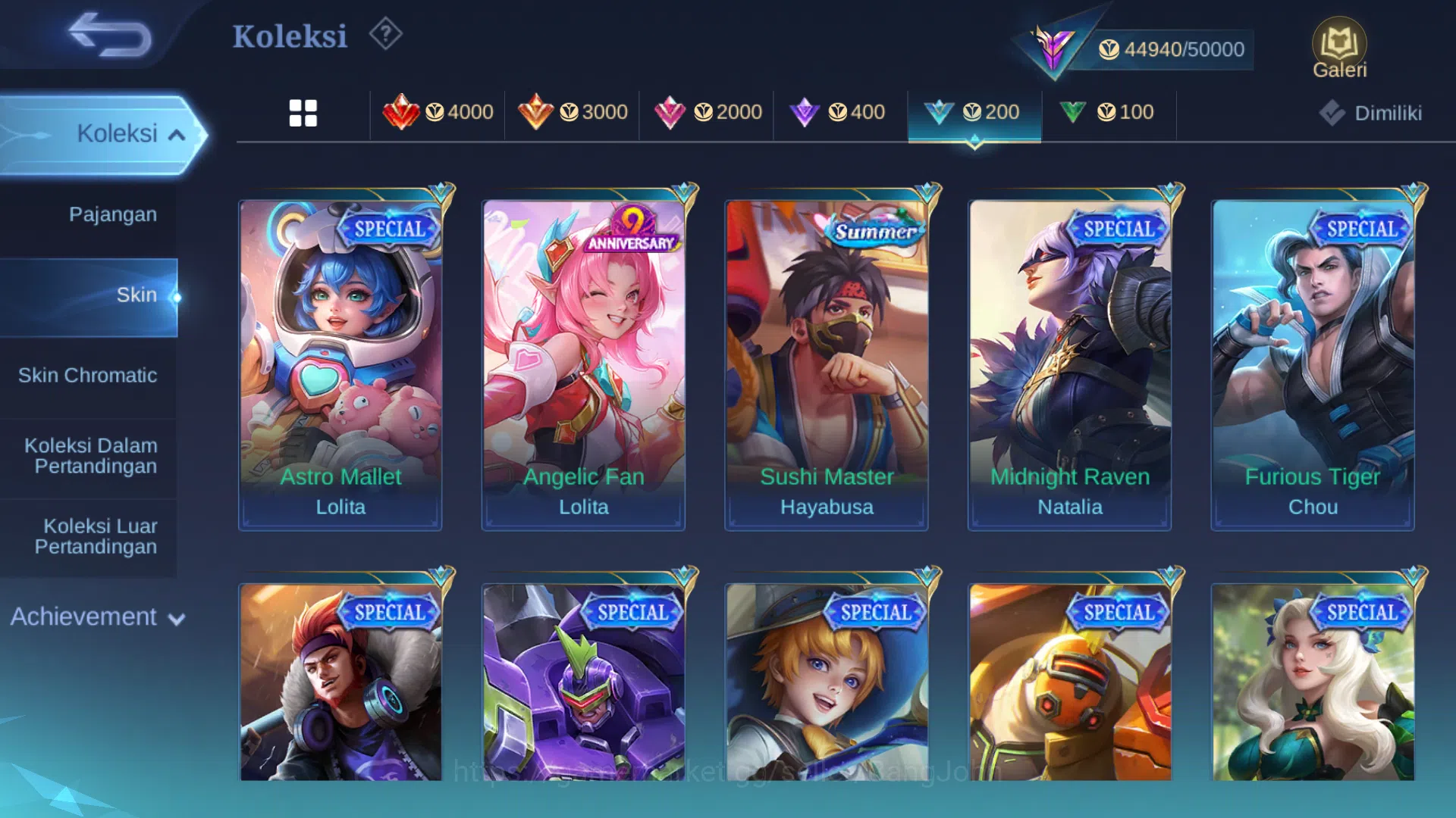 Mobile Legends: Bang Bang Accounts "Hero 102 | skin 193 | kof karina | star tahunan h image 16