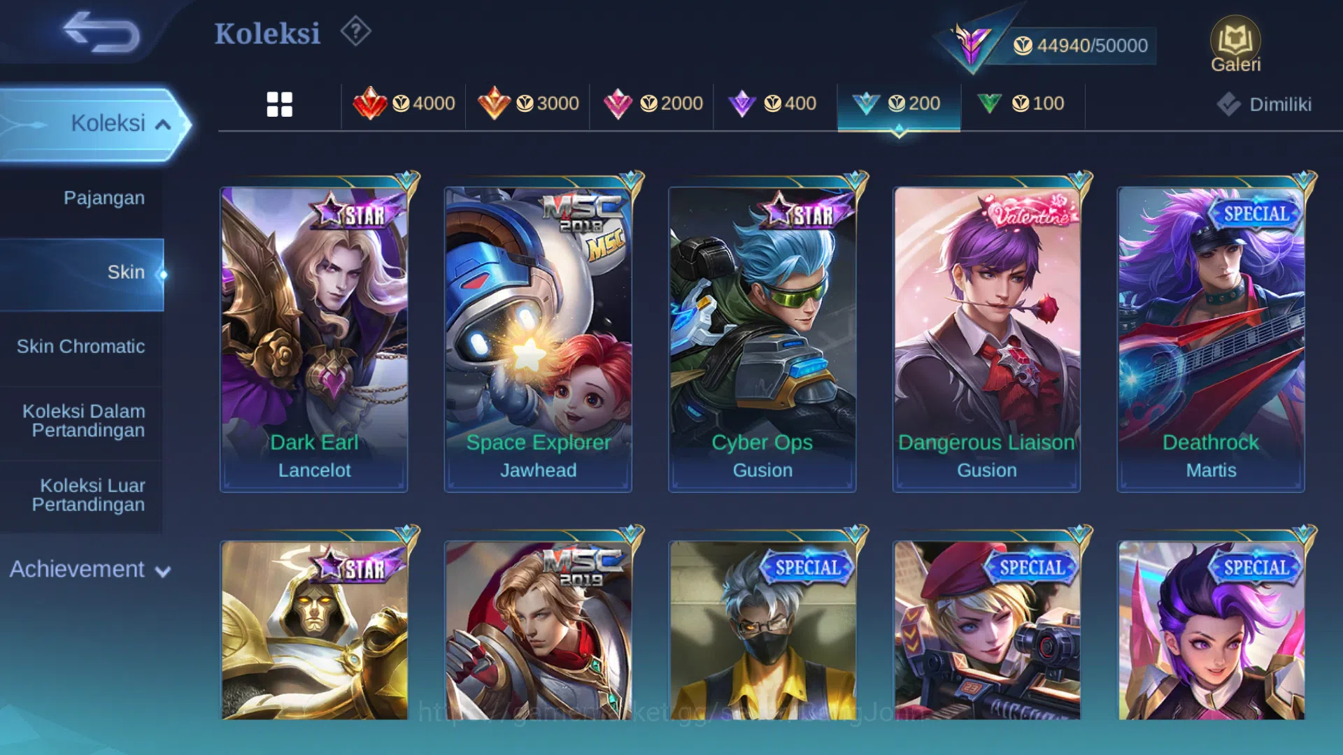 Mobile Legends: Bang Bang Accounts "Hero 102 | skin 193 | kof karina | star tahunan h image 17