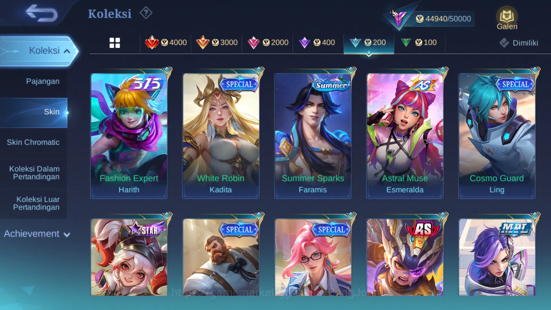 Mobile Legends: Bang Bang Accounts "Hero 102 | skin 193 | kof karina | star tahunan h image 18