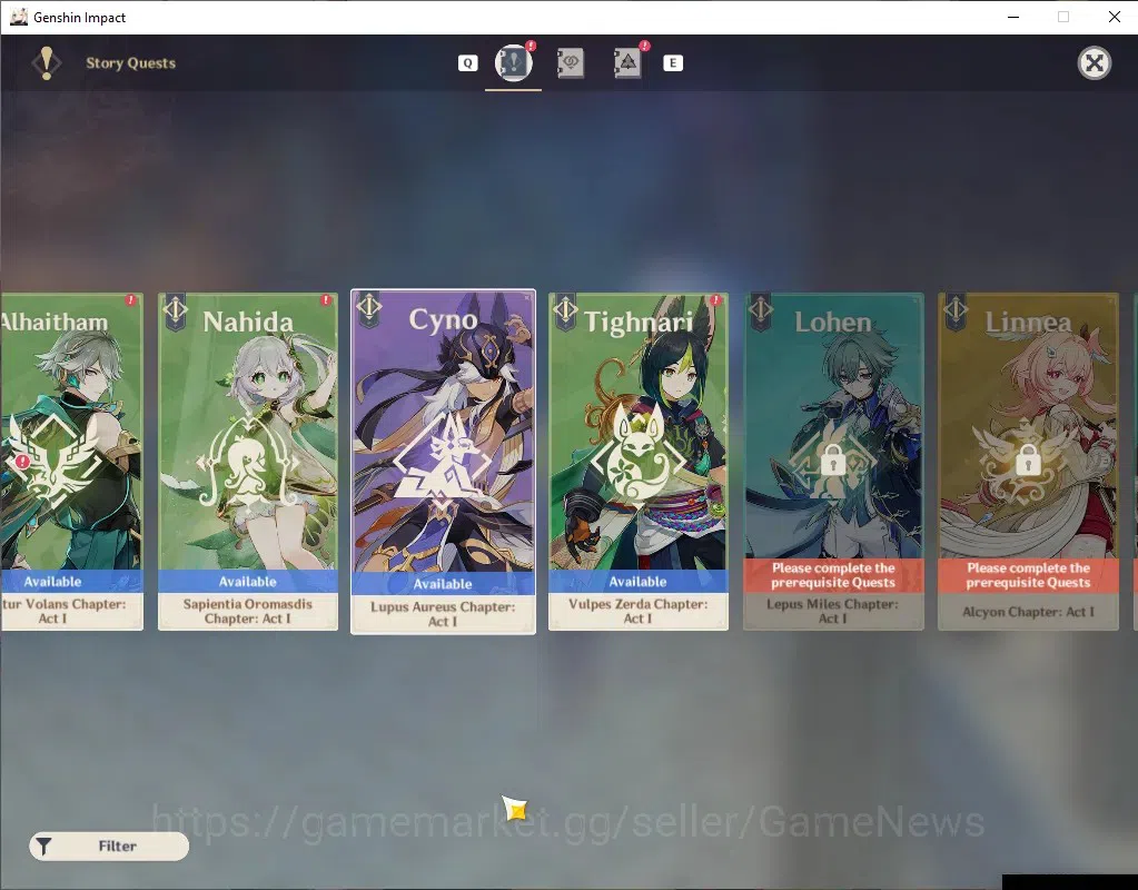Genshin Impact Accounts Mid Game Asia|AR 55|4,9K Primo|5 Limited 1(*5 Weapon)|ClorindeC1,YelanC1,Yae Miko,Hu 18