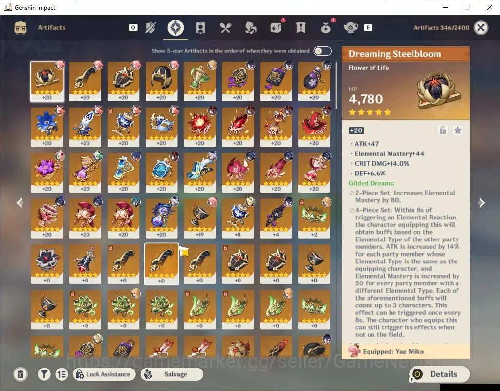 Genshin Impact Accounts Mid Game Asia|AR 55|4,9K Primo|5 Limited 1(*5 Weapon)|ClorindeC1,YelanC1,Yae Miko,Hu 6