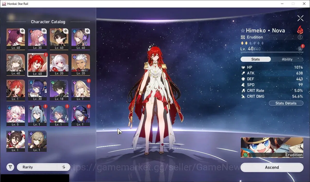 Honkai Star Rail Accounts Mid Game Asia|TL 23|2 GC|4 Limited| Himeko Nova,Kafka,Archer,DH Terrae +2 STD Char (Clara 1