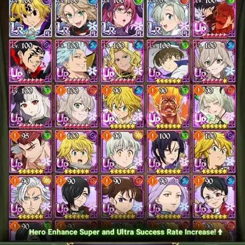 The Seven Deadly Sins: Grand Cross Accounts Others Global|2,7M Power|123 Diamond|4LR: N.Meliodas,Roxy M, etc|9UR|4