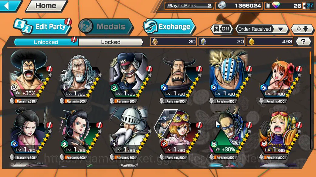 One Piece Bounty Rush Accounts Starter Global|6 EX|BP Kuzan,Onigashima Zoro,4Emperor Teach,5Elders Saturn,KOP 4