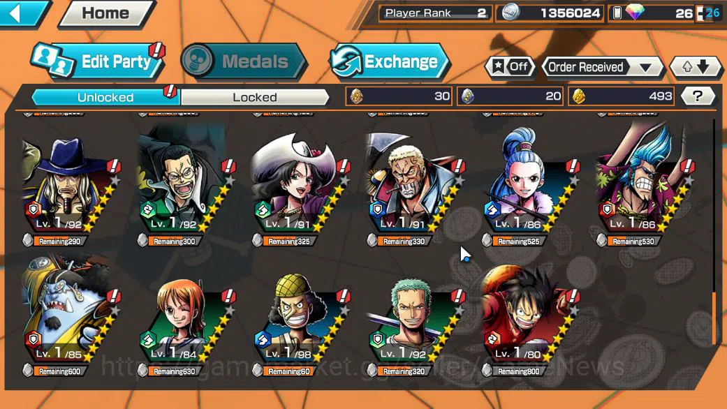 One Piece Bounty Rush Accounts Starter Global|6 EX|BP Kuzan,Onigashima Zoro,4Emperor Teach,5Elders Saturn,KOP 8