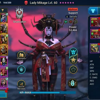 Raid: Shadow Legends Accounts Mid-Game Lv 64|1,6M PWR|1 Mythic(Lady Mikage)+37
