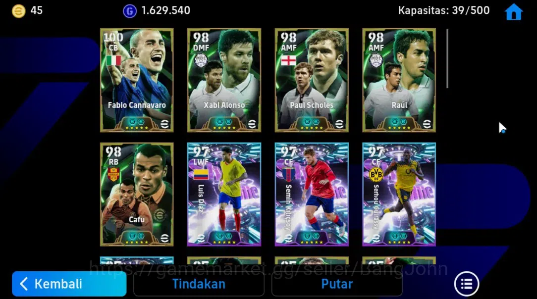 eFootball Accounts Android|PW 3194 | Epic Cannavaro, Xabi Alonso, Sch image 3